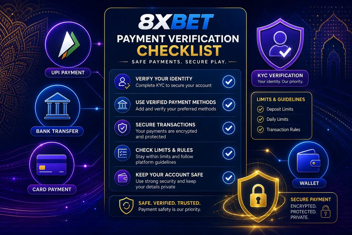 8xbet India payment checklist for UPI bank cards wallets and KYC